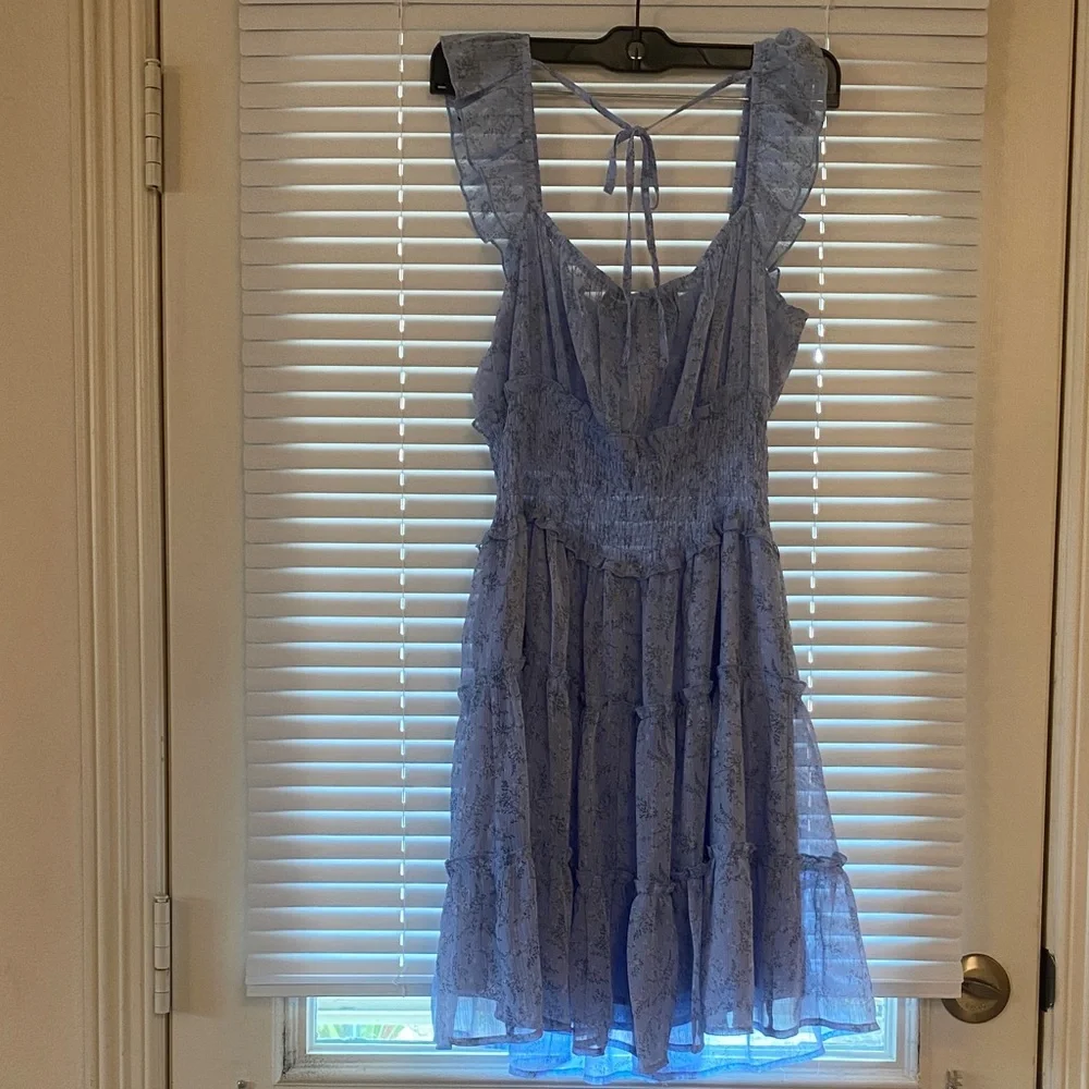 Chic Lavender Ruffle Mini Dress - Picture 3 of 3